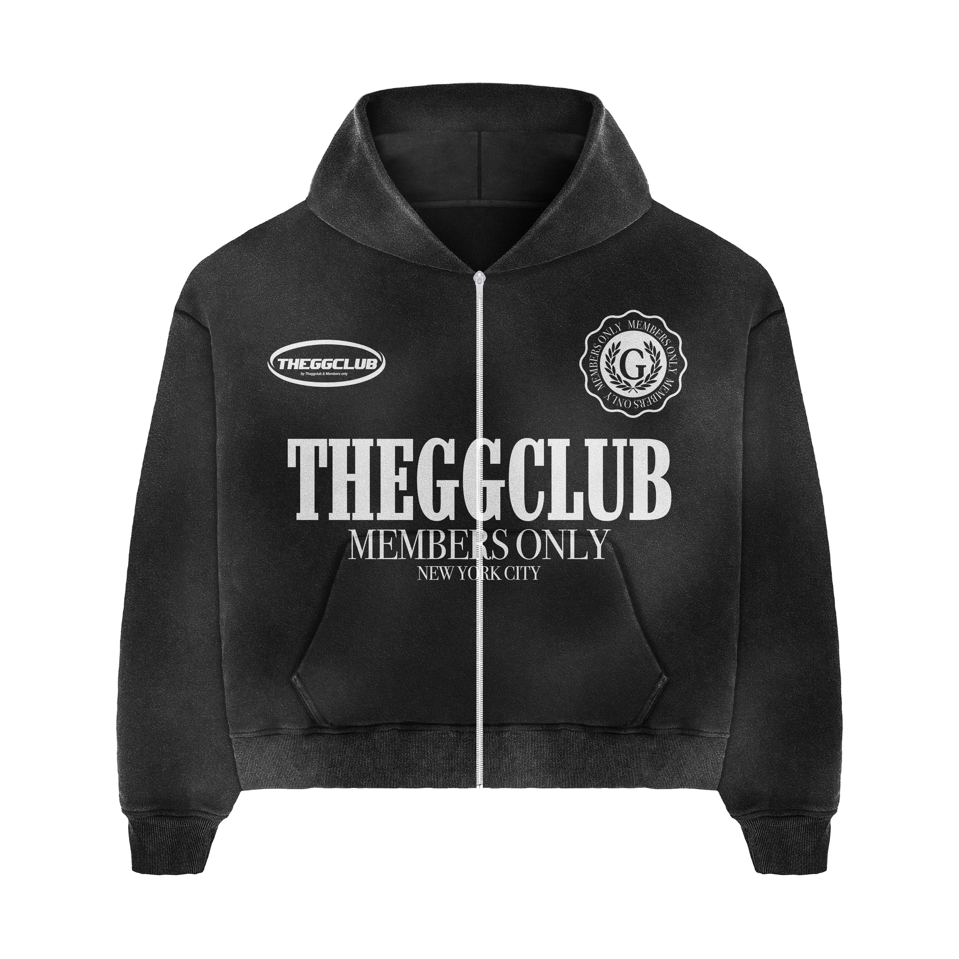 THE GG CLUB - MEMBERS ONLY BLACK ZIP UP
