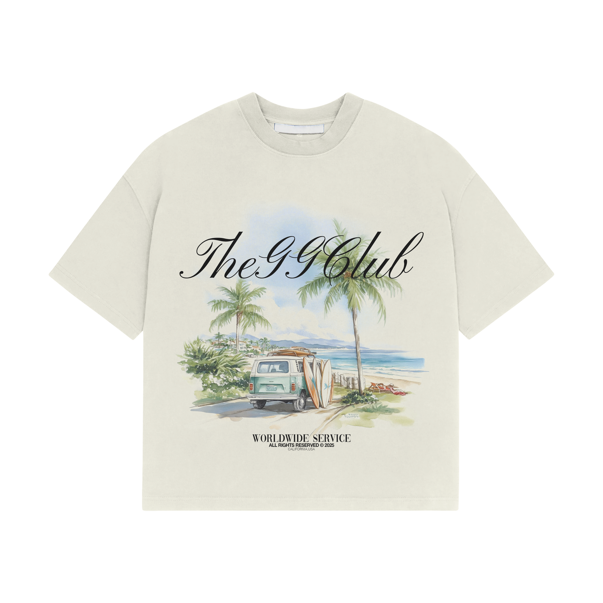 GG CLUB - CALIFORNIA FADED BONE T-SHIRT