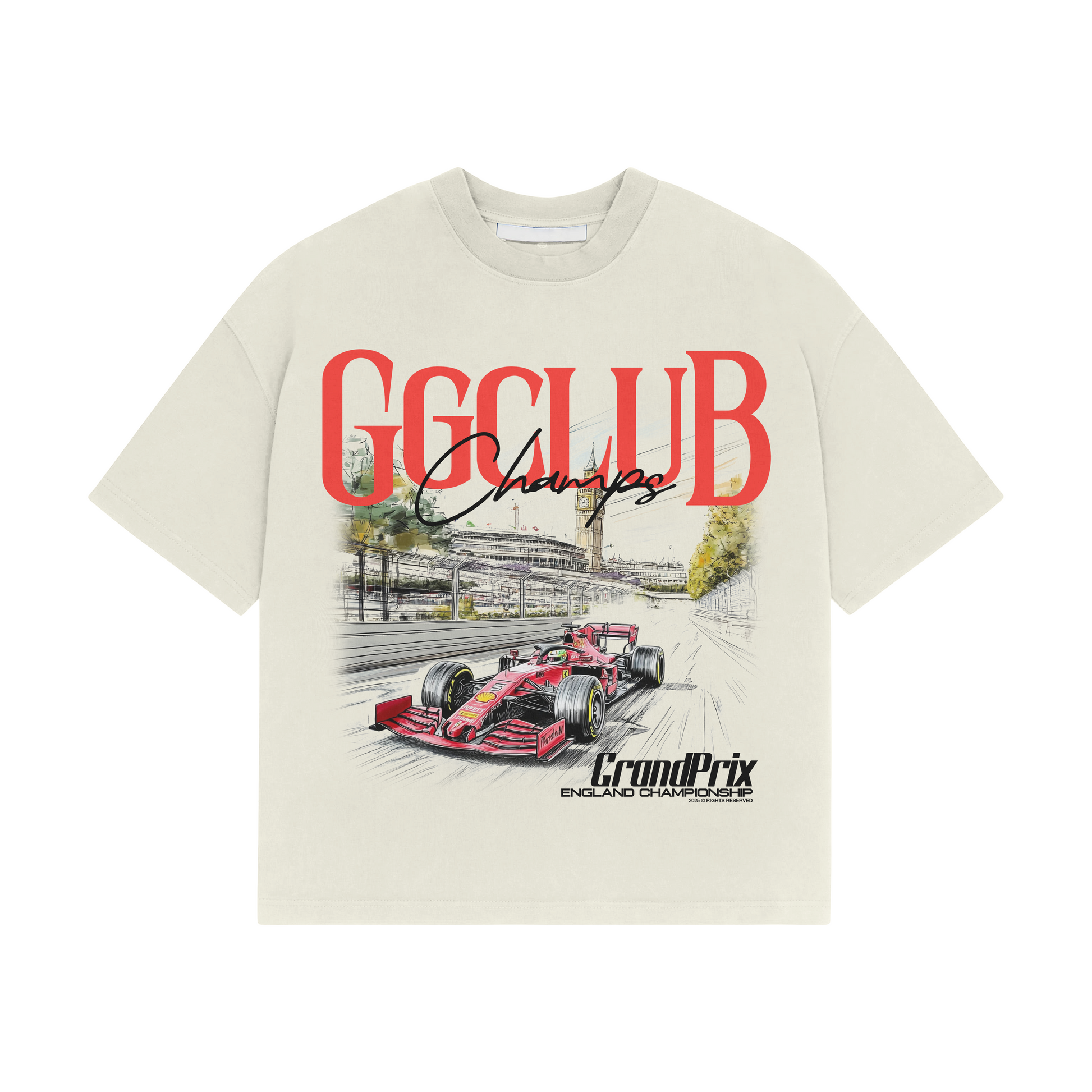 GG CLUB - GRANDPRIX FADED BONE T-SHIRT