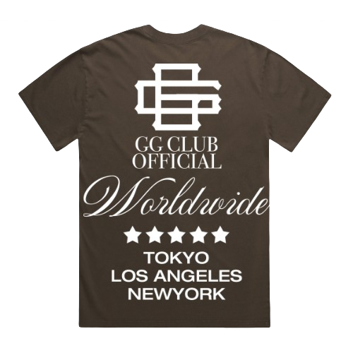 GG CLUB - WORLDWIDE FADED BROWN T-SHIRT