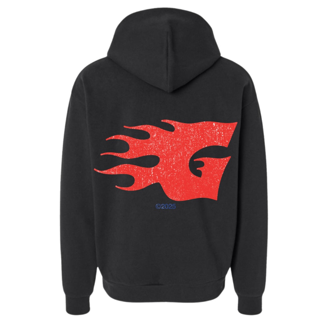 THE GG CLUB - FLAME BLACK HOODIE