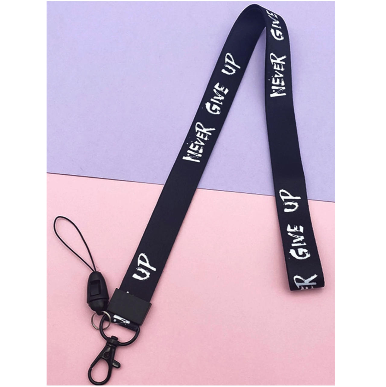 Never Give Up Lanyard